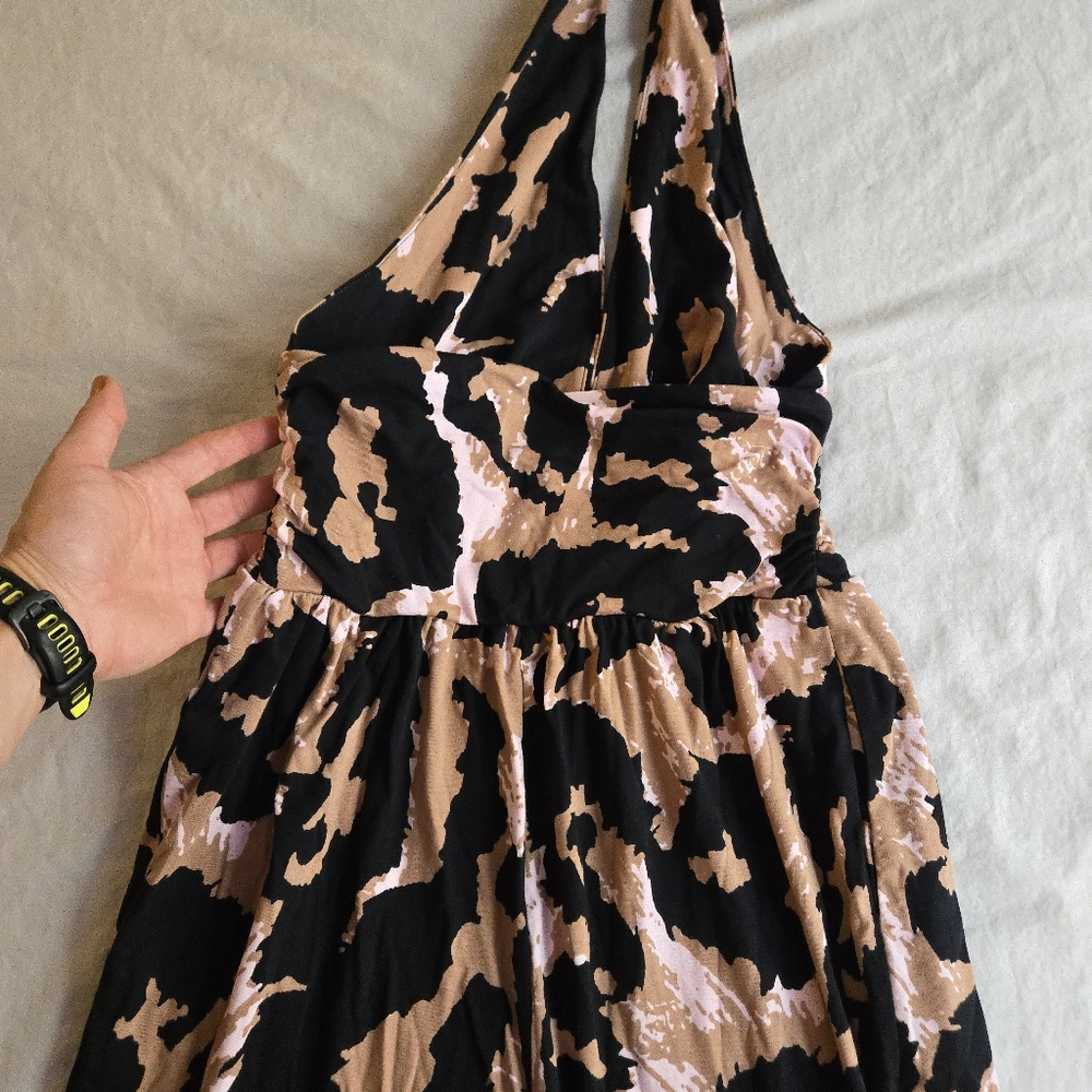 Diane Von Furstenberg x Target Leopard Plunge Halter Neck Wide Leg Jumpsuit - Picture 11 of 11